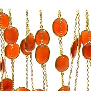 Carnelian connector link Chain-Natural Carnelian Bezel Chain,Carnelian Oval Shape Connector Chain,Carnelian bezeled chain,Carnelian jewelry