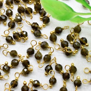 Cat&#39;s Eye Single wire wrapped Beads,Single Loop Connectors,Cat&#39;s Eye Faceted Beads,Cat&#39;s Eye Dangle Beads,Jewelry Making Supply,Tiny Charms