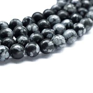 Natural Snowflake obsidian Smooth Beads,6mm to 7mm approximately Beads,nowflake Obsidian Gemstone Round Ball,Loose Beads,AAA Quality,Gift