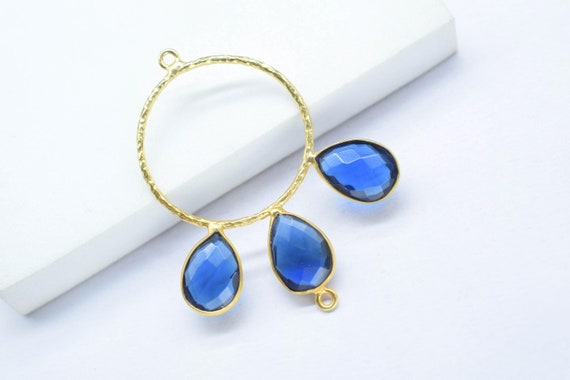 Pendentif En Cyanite Véritable Plaqué Or 14k Sur Laiton - Neuf Avec étiquettes, Pierre Naturelle Blanche