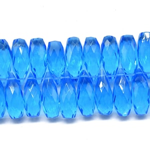 Natural Blue Topaz Teardrop 6x16mm Briolettes, Gemstone Teardrop Briolettes, Super Blue Topaz Briolettes, Jewelry Making Briolettes Drops