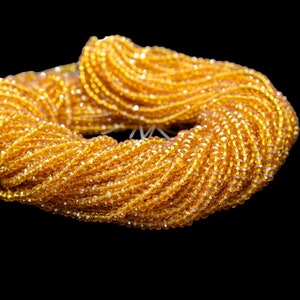Citrine Quartz Faceted Beads/Loose Gesmstone Beads/Yellow Beads/Jewelry Making Beads/Rondelle Beads Citrine quartz Beads Strand/Beds Faceted image 3