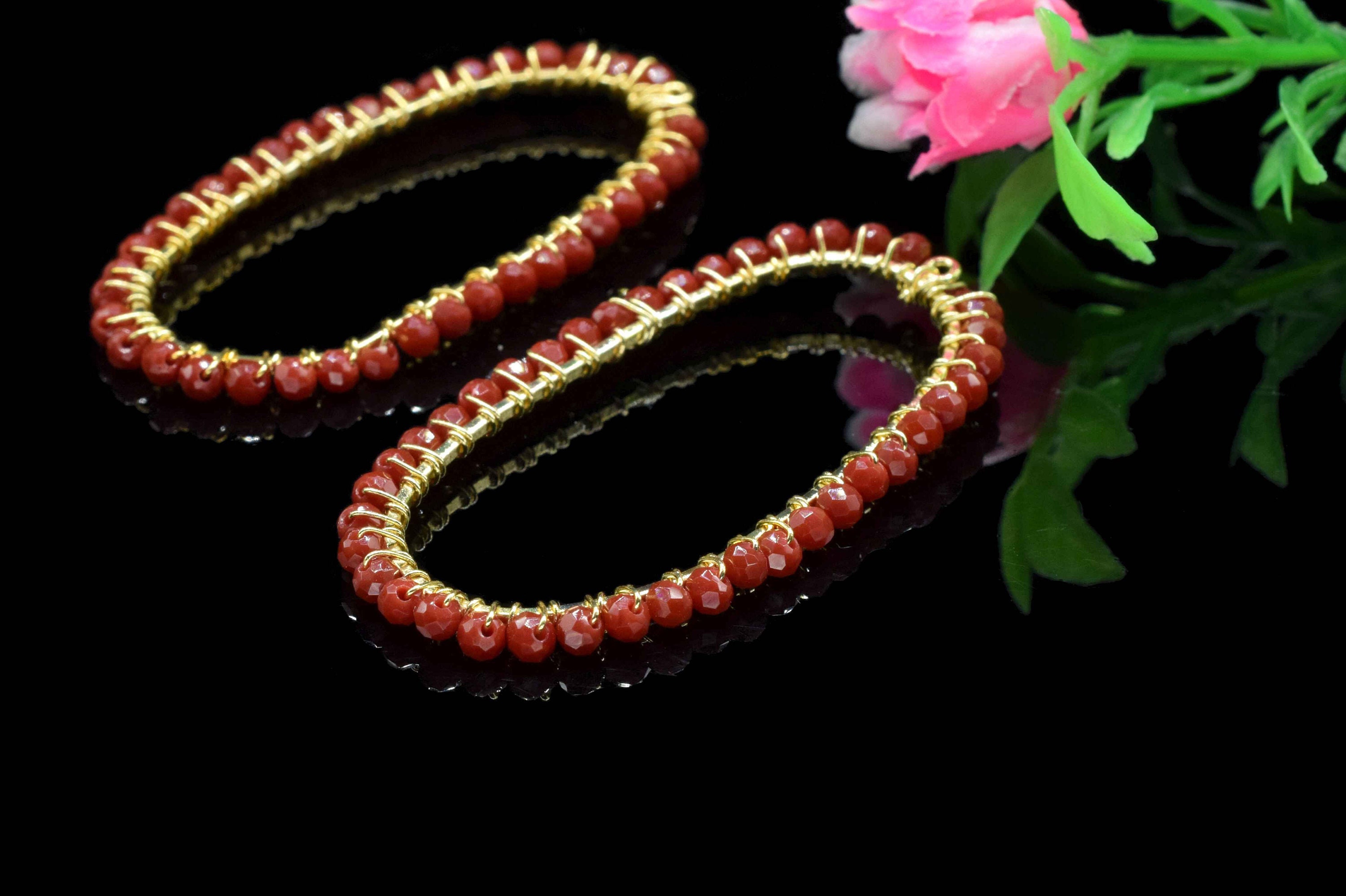 Ruby Components Natural Ruby Connectors, Ruby Wire Wrapped Jewelry, Beaded Findings ...