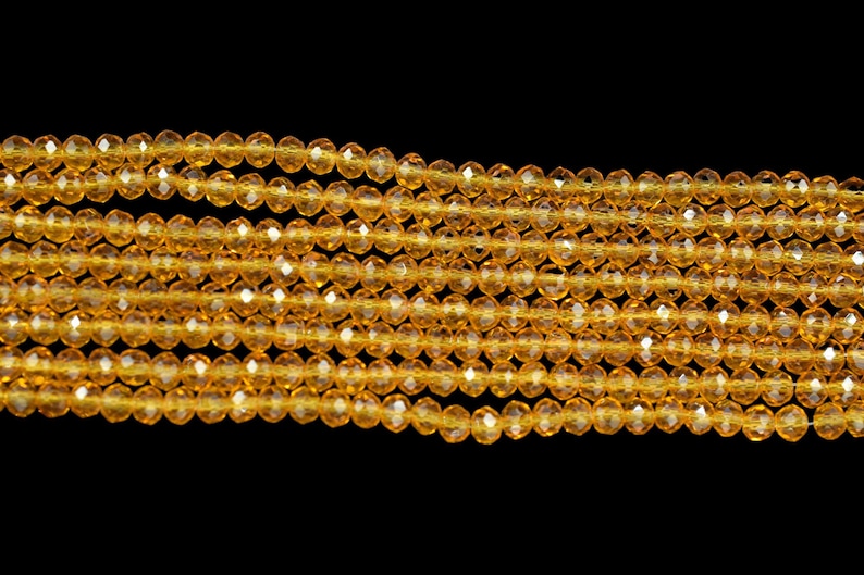 Citrine Quartz Faceted Beads/Loose Gesmstone Beads/Yellow Beads/Jewelry Making Beads/Rondelle Beads Citrine quartz Beads Strand/Beds Faceted image 6