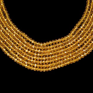 Citrine Quartz Faceted Beads/Loose Gesmstone Beads/Yellow Beads/Jewelry Making Beads/Rondelle Beads Citrine quartz Beads Strand/Beds Faceted image 5