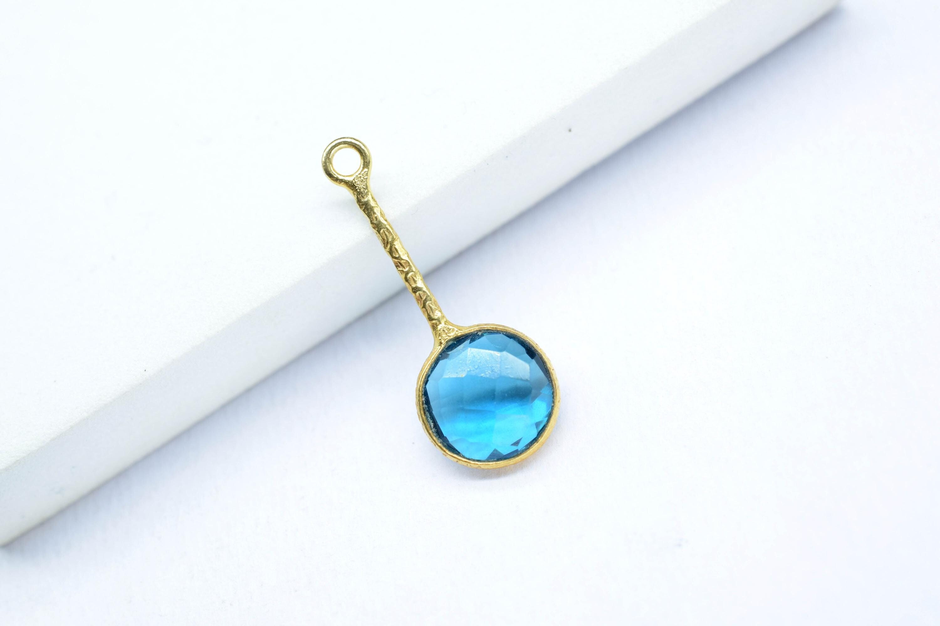 ブルートパーズペンダント/宝石部品/シングルベイルチャーム