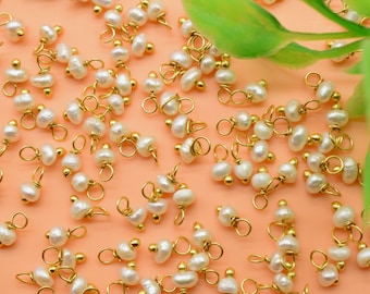 Pearl Single wire wrapped Beads,Gemstone Components,Earring Connectors,Freshwater Pearl Dangle Beads,Handmade DIY Jewelry,Hangings Beads
