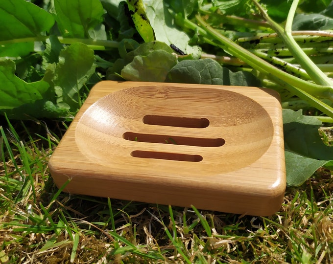 Draining Bamboo Soap Dish Eco Friendly Natural Solid Tray Etsy