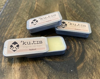 Kutis Natural Organic Lip Balm. 8g, Naked, Unflavoured, Zero Waste, New Home Gift, Stocking Filler, Birthday Gift