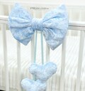 Baby crib bows, crib, nursery, crib decorations, crib decorative bow, natural colors, baby blue bows for crib