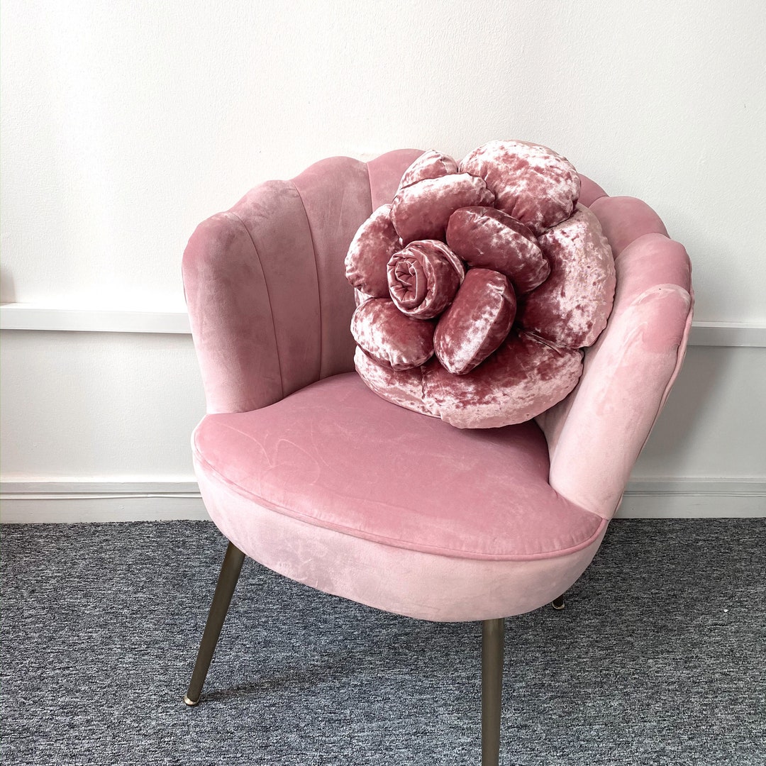 Rose Gold Velvet Unique Rose Pillow Premium Crushed Velvet Etsy