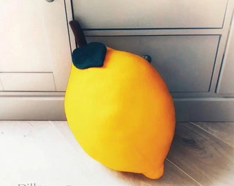 Big LEMON pillow,3D pillow,fruit pillow,giant lemon,fruit cushion,giant fruit,3D cushion,toy cushion,farm cushion,voluminous huge fruits