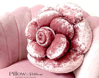 Luxury GOLD ROSE rose,reversible cushion,rose shape pillow,giant flower,velvet big flower,giant rose cushion,decorative cushion,camellia