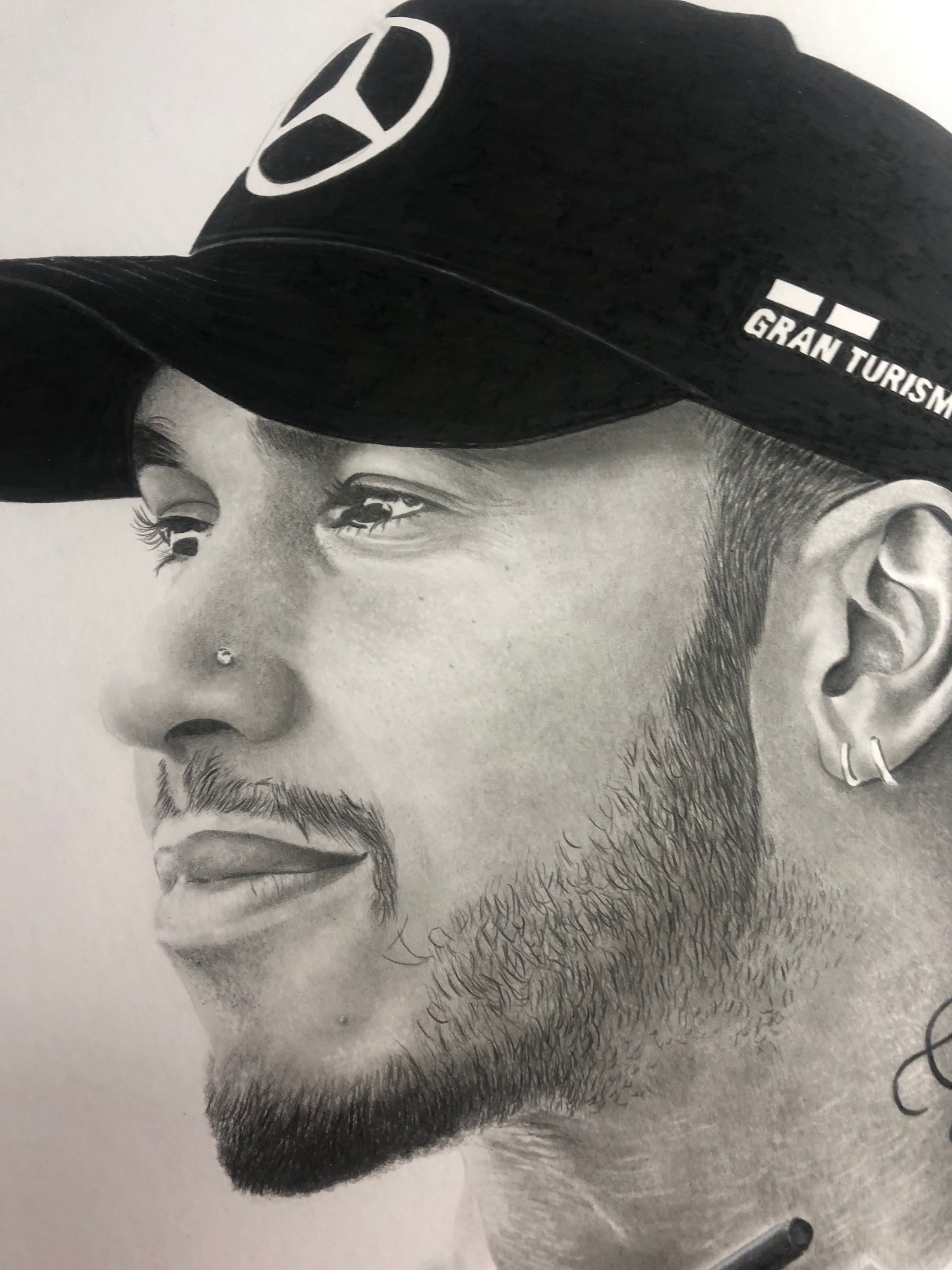 Lewis Hamilton Hand drawn portrait Etsy
