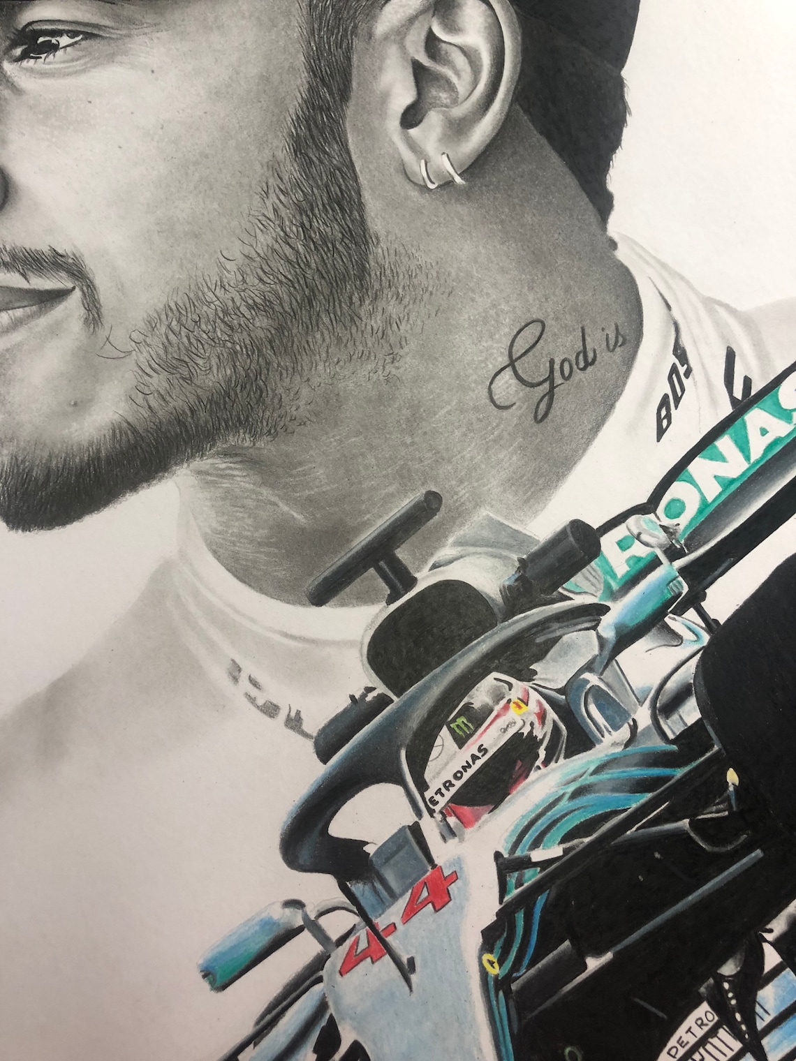 Lewis Hamilton Hand drawn portrait Etsy