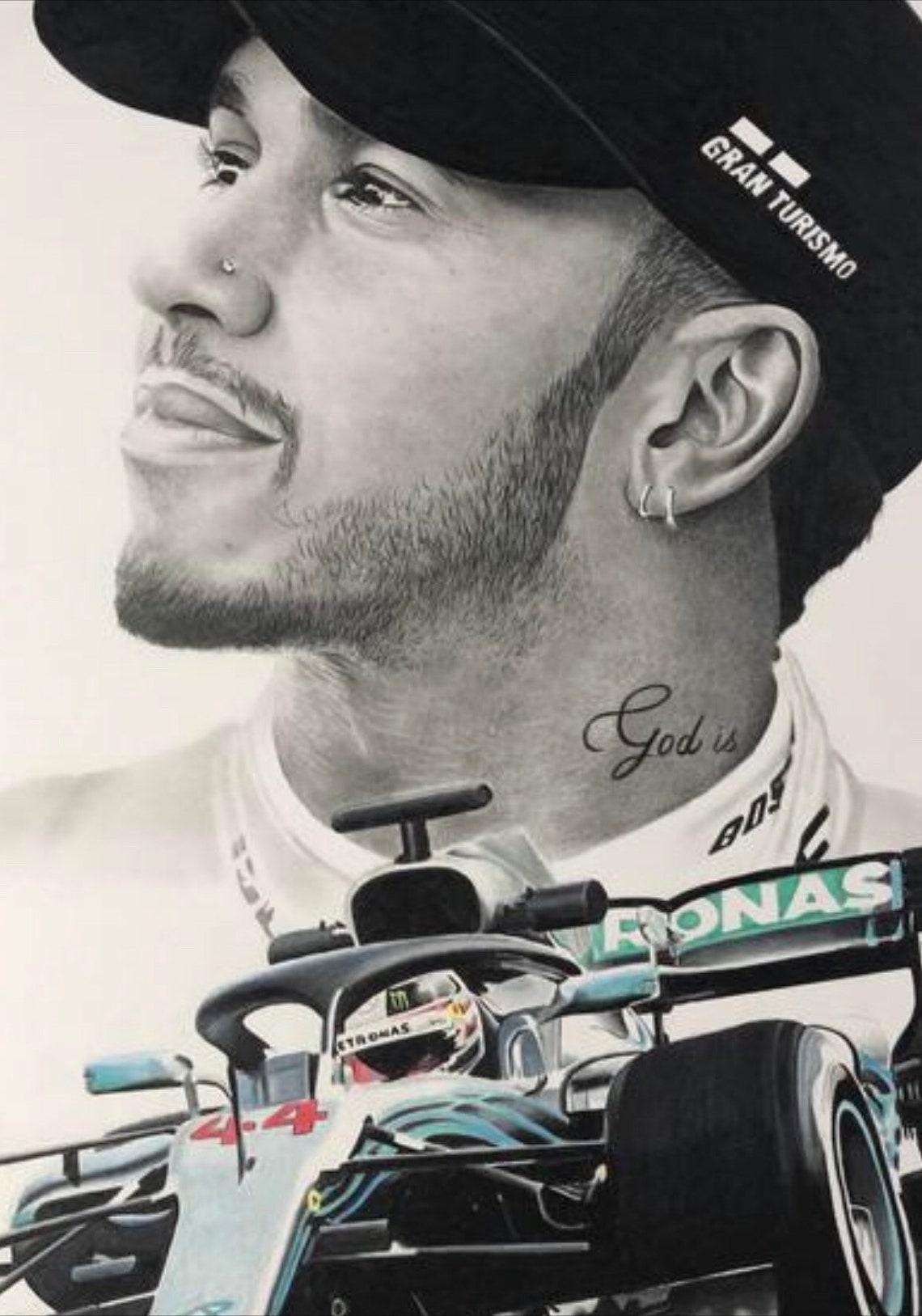 Lewis Hamilton Hand drawn portrait Etsy