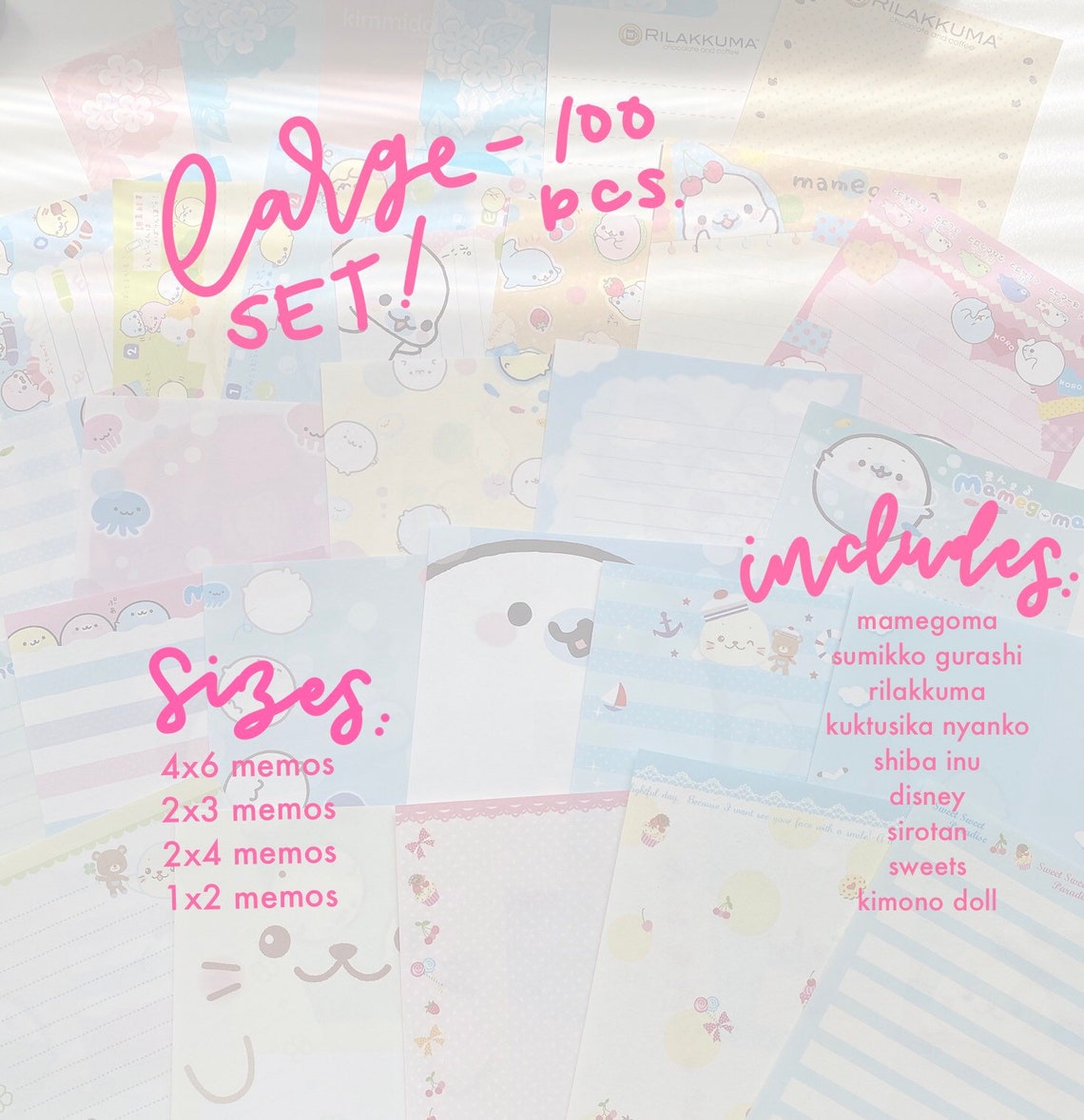 Cute Memo Sheet Stationery Set Grab Bag WASHI TAPE SAMPLE 45 - Etsy