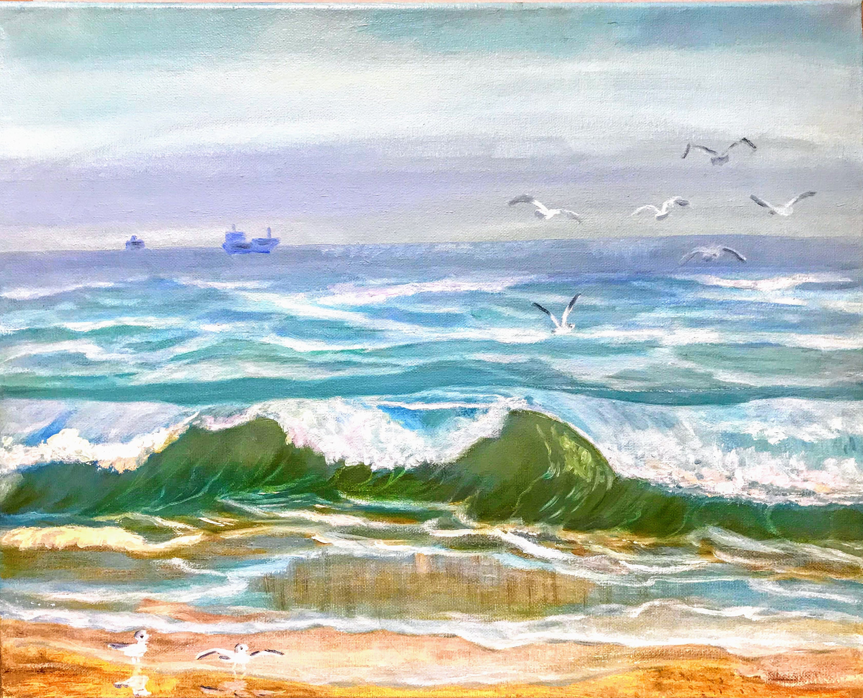 Seascape Original oil painting Canvas Landscape painting Etsy