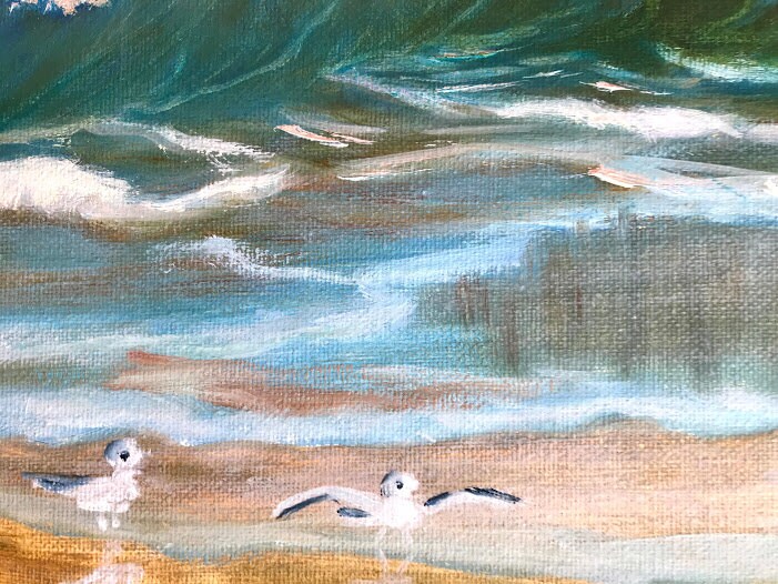 Seascape Original oil painting Canvas Landscape painting | Etsy