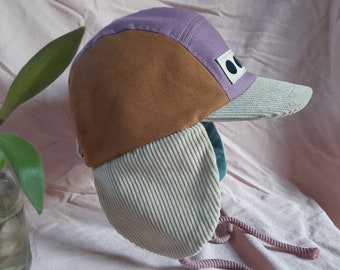 5 panel cap "Nelly" | Spring summer cap with ear protection | Children Adults | unisex