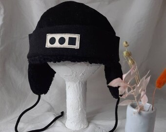 Winter Hat Dockercap "Monochrome" | Kids Adult | Corduroy Denim | Ear flaps