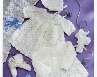 Stylecraft Premature to size 46 cm Layette. Chest sizes are 12-14-16-18" /  30-36-41-46    3 Ply yarn is required