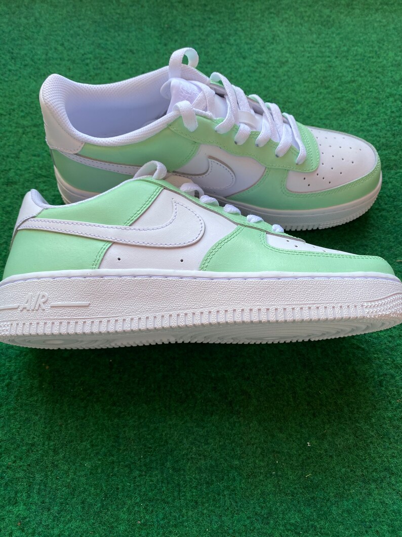 Air Force 1 Custom green pastel | Etsy