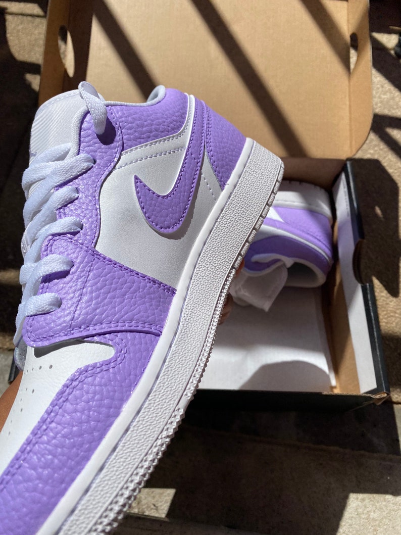 Jordan 1 low Purple Lilac Custom | Etsy