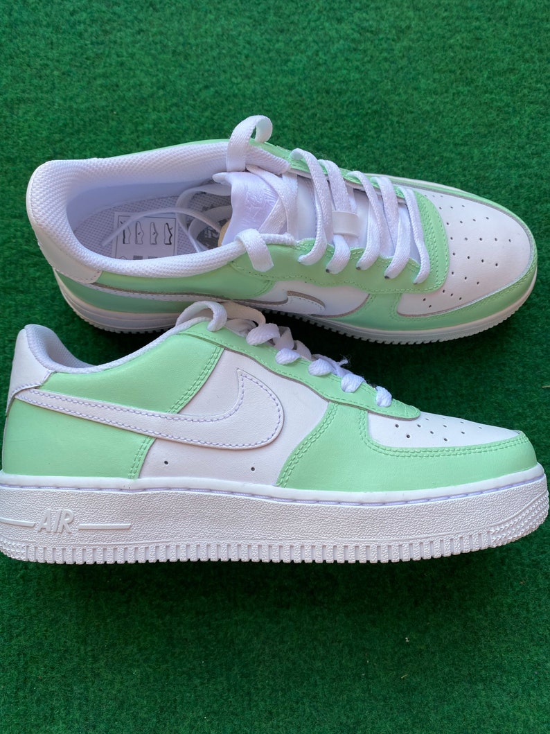 Air force 1 Custom green pastel | Etsy