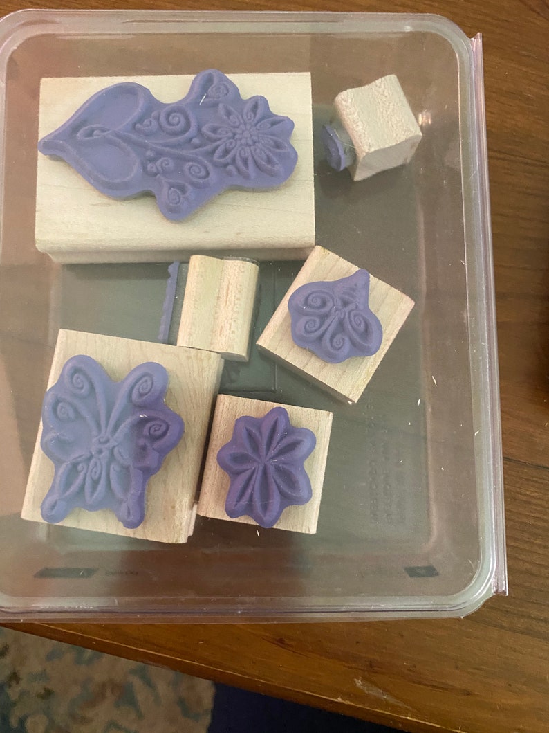 Stampin' up Rubber Stamp Wood Block Set MERCI Retired - Etsy