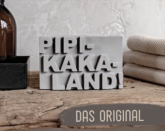 LETTER BRICK | Beton-Schild "Pipi-Kaka-Land" | Betondeko | handgegossen
