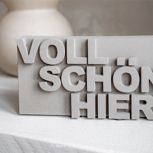 LETTER BRICK Betonschild Voll schön hier Betondeko handgegossen zdjęcie 2