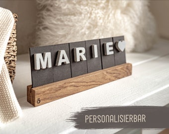 LETTER BENCH | Schild mit Namen Babygeschenk Geschenk zur Geburt Kindernamen Wunschname Personalisiertes Letter Board Buchstabenleiste