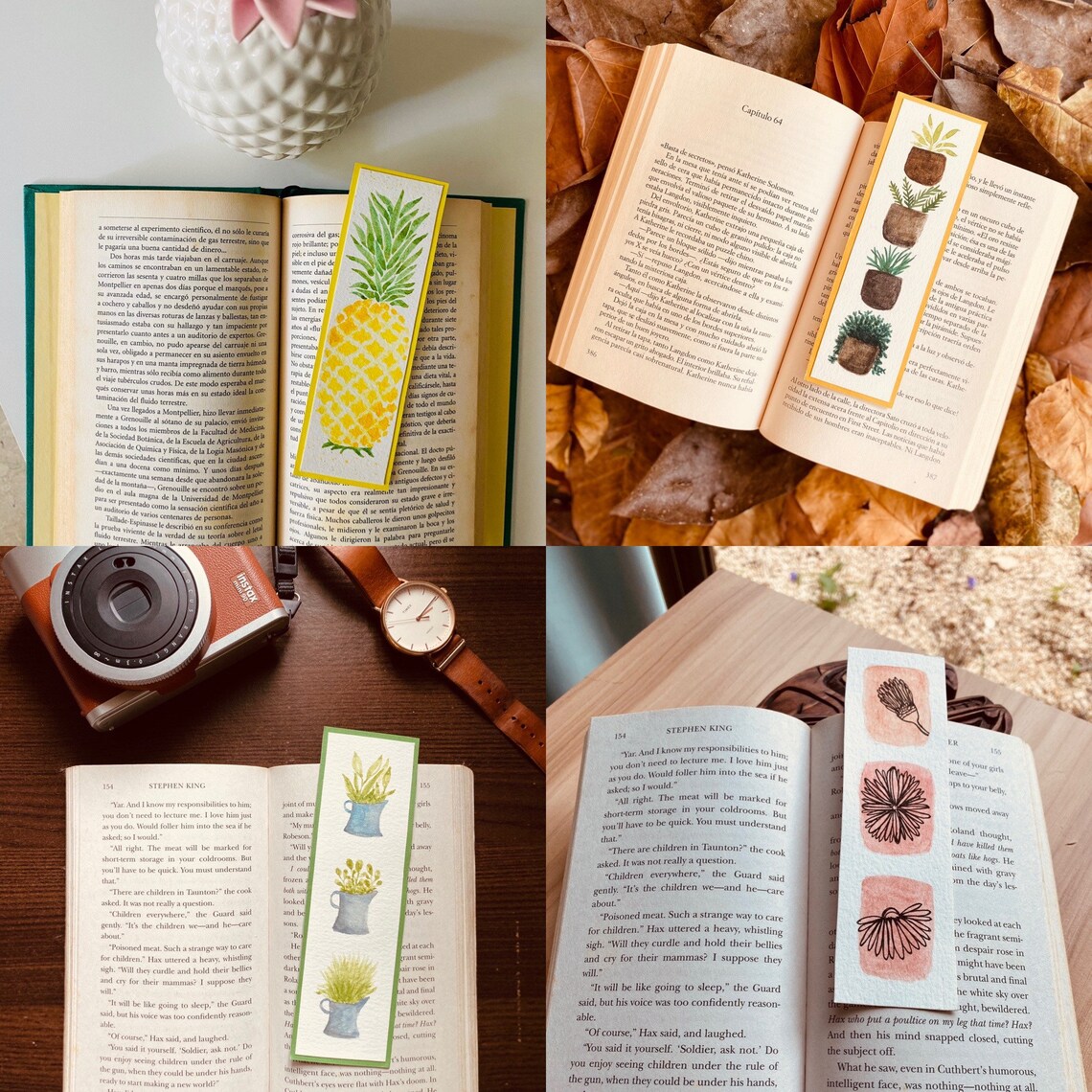 Set 3 Book Separators Various Designs branding in Etsy