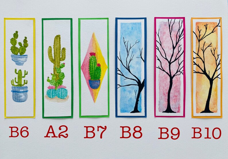 Set 3 Book Separators Various Designs branding in Etsy