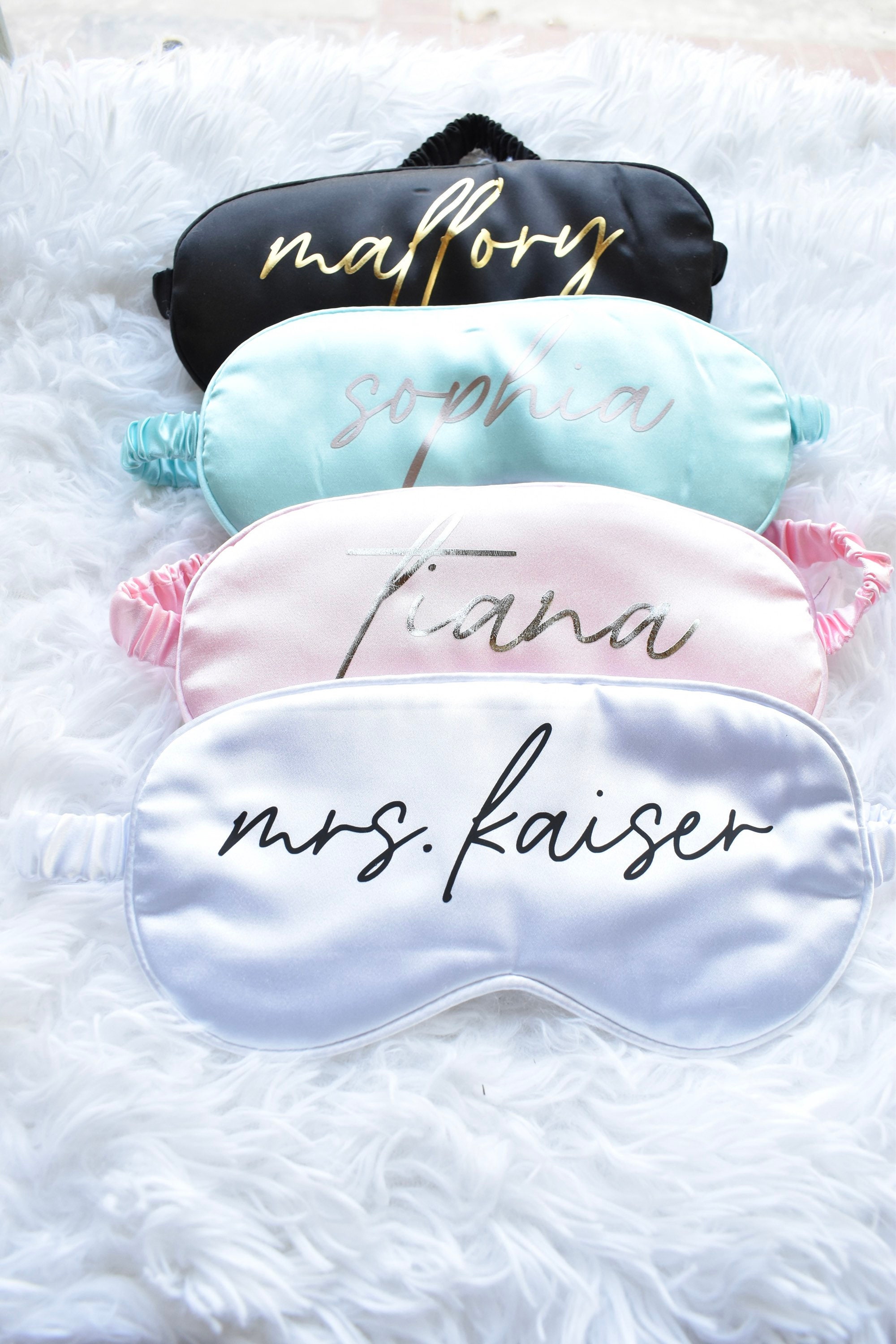 Personalized Eye Mask Bridesmaid Bride Mrs Silk Sleeping Eye Etsy