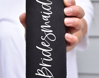 Bridesmaid Proposal Can Coolers\\ Bridesmaid Slim Can Hugger \\ Maid or Matron of Honor \\ Bridal Party Slim Can cooler