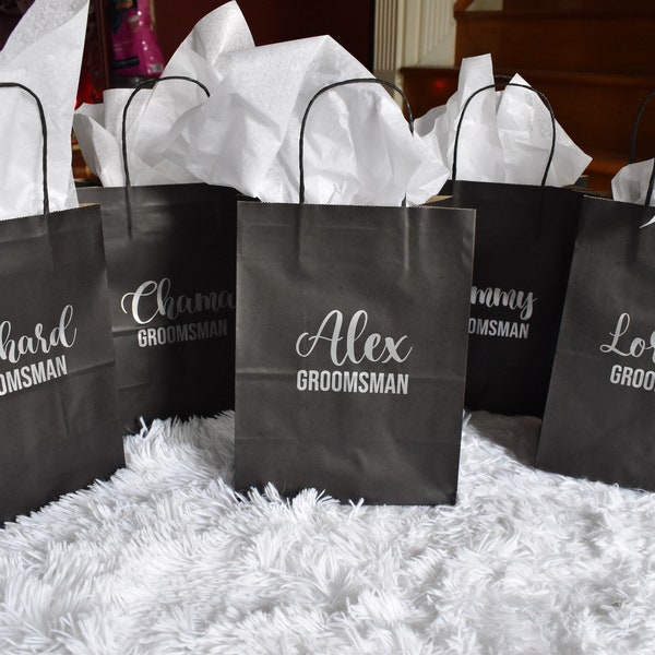 Groomsman Personalized Gift Bag, Custom Gift Bag, Bridesmaid Gift Bag, Bachelorette Party Bags, Wedding Gift Bags