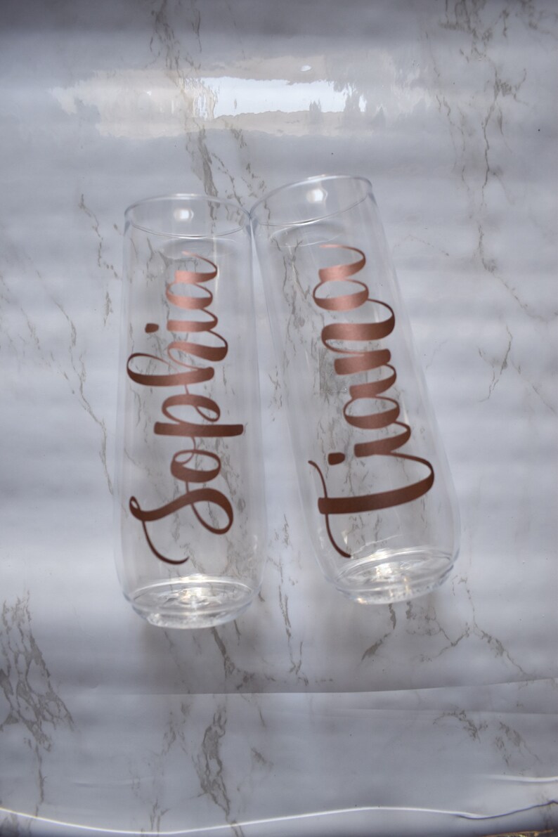 Bridesmaid Champagne Flutes Champagne Flute Glass or Plastic Etsy