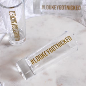 Hashtag Shot Glass, Bridesmaid Groomsman Gift, Wedding Shot Glass 2 oz, Wedding Favor, Bachelorette Party Favor Gift, Bachelor Party