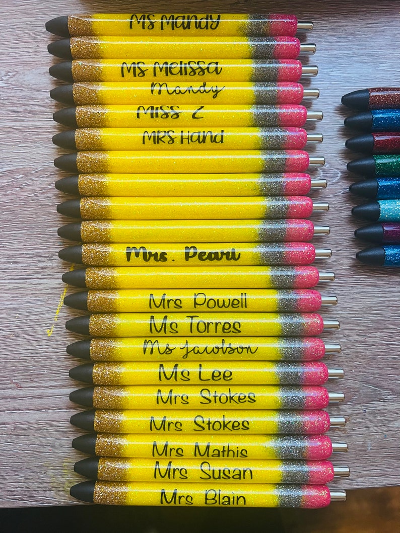 Glitter Pens Pencil Pens Ink Joy Refillable Glitter Pencil Etsy