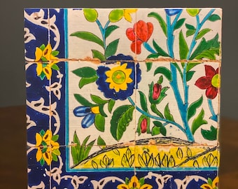 Decorative Persian Design Tile Wall Art - 6” x 6”
