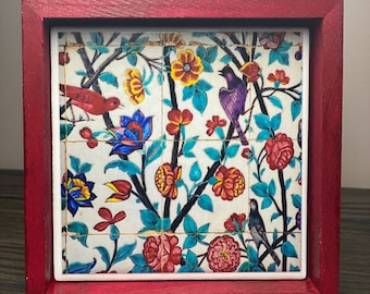 Decorative Framed Tiles, Wall Art, Persian Patterns and Calligraphy