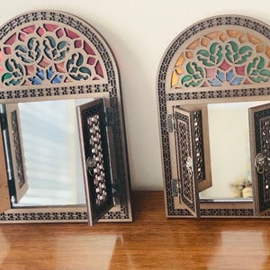 Persian Style Vintage Wooden Mirror