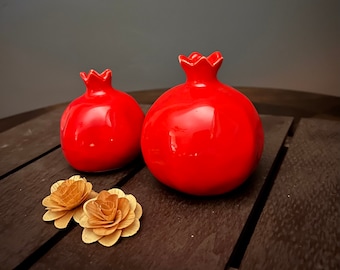 Decorative Ceramic Red Pomegranate