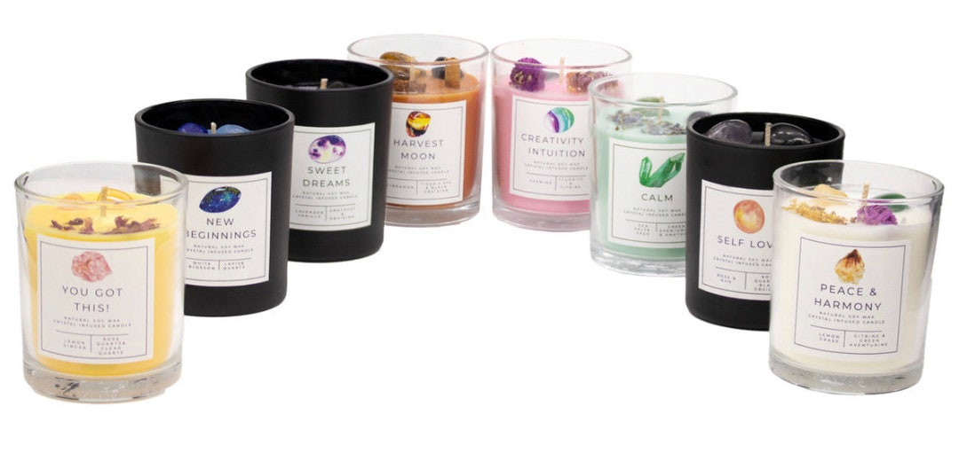 Crystal Infused Candles - Etsy