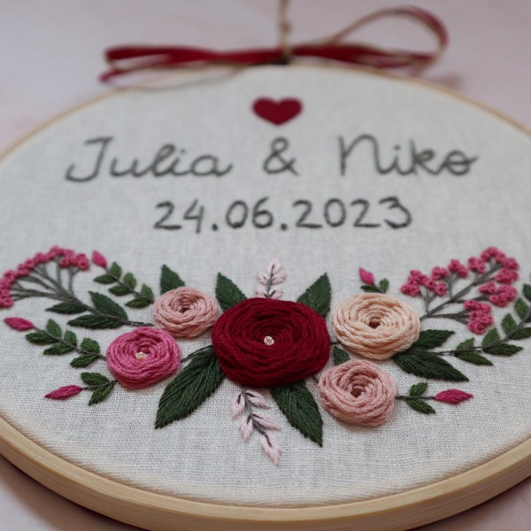 Embroidery picture wedding personalized wedding gift