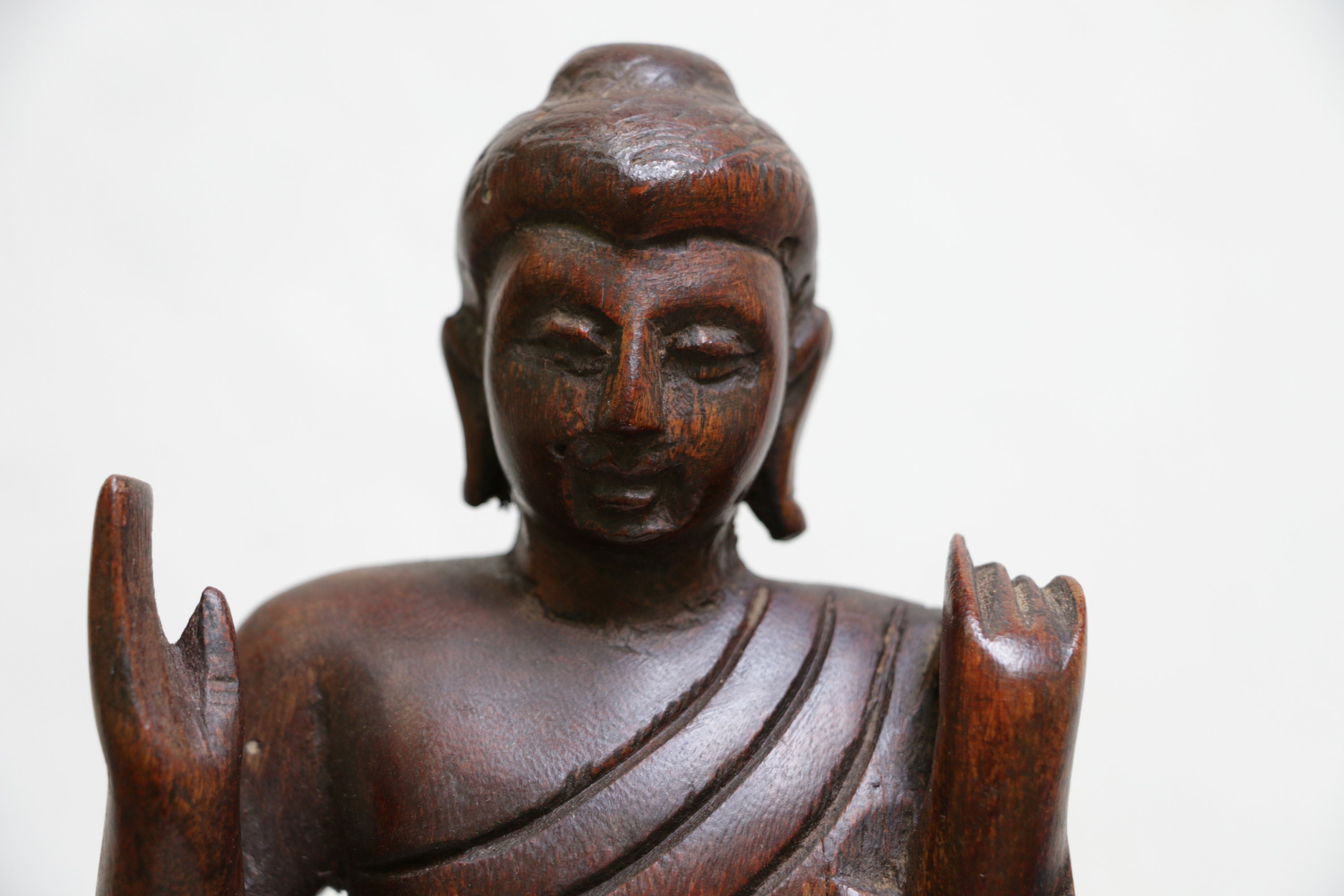 Wooden Buddha Statue Hand Made Wooden standing Buddha Etsy