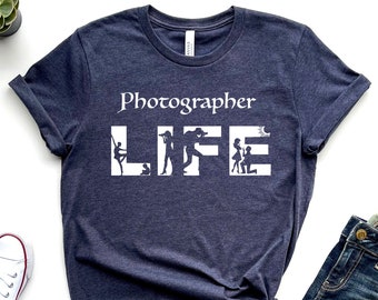 T-shirt Photographer Life, T-shirt unisexe photographie
