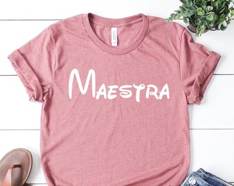 Maglietta per insegnante di spagnolo Maestra, regalo bilingue